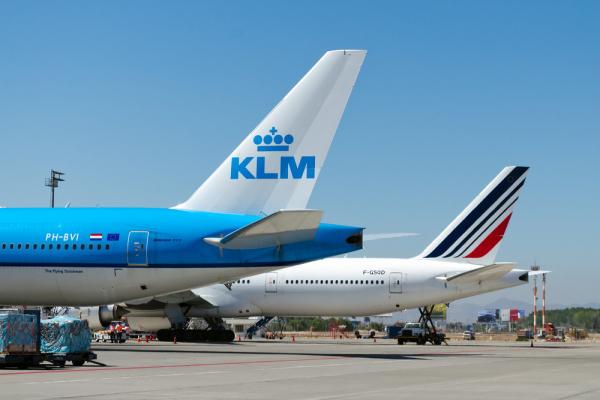Samoloty Air France KLM na lotnisku