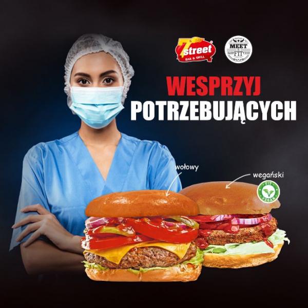 2020.04.06 Podaruj burgera dla bohatera siec Meet Fit i 7 Street wspiera medykow